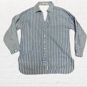 Tenax Blue stripped Halter neck Blouse L